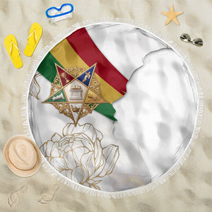 Order Of The Eastern Star Beach Blanket OES Elegant Floral Line Art Fraternal Symbolism