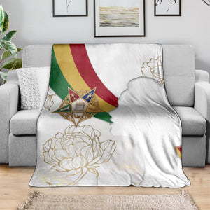 Order Of The Eastern Star Blanket OES Elegant Floral Line Art Fraternal Symbolism