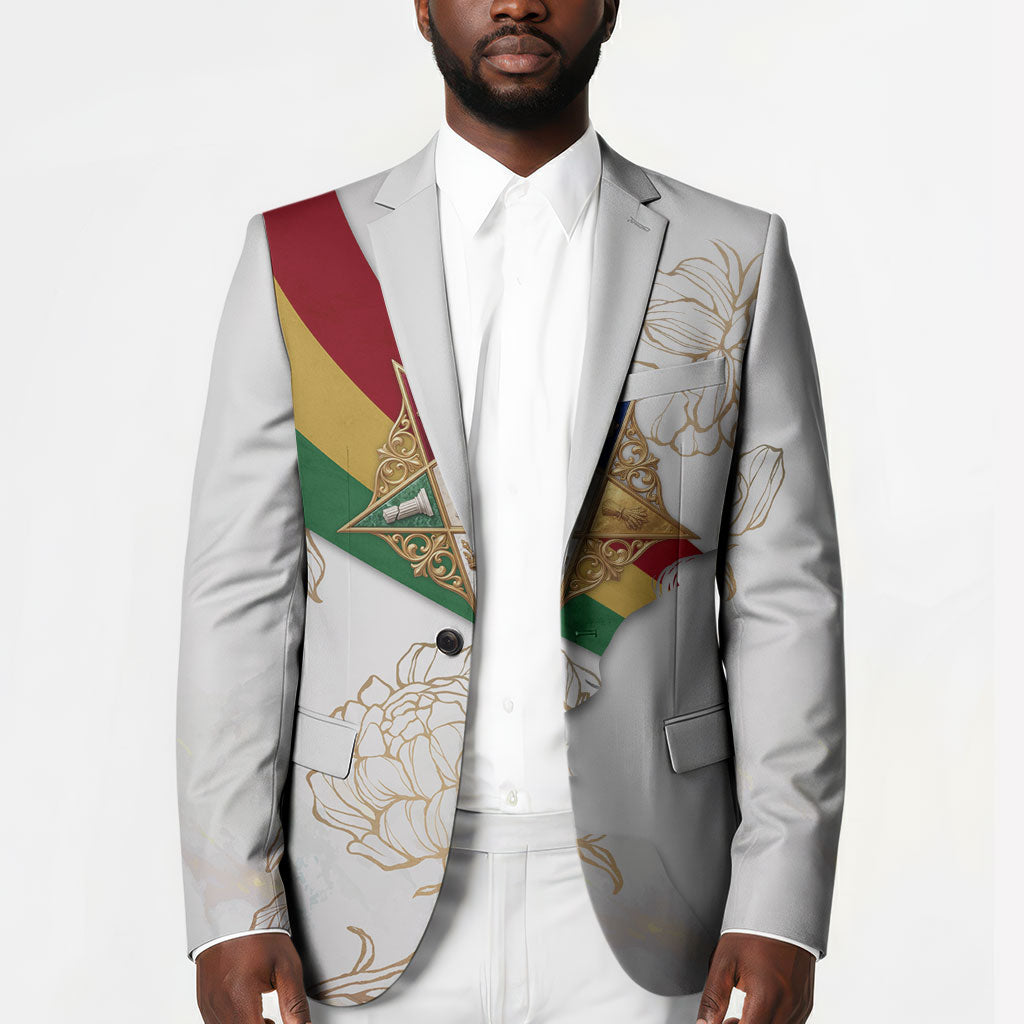 Order Of The Eastern Star Blazer OES Elegant Floral Line Art Fraternal Symbolism
