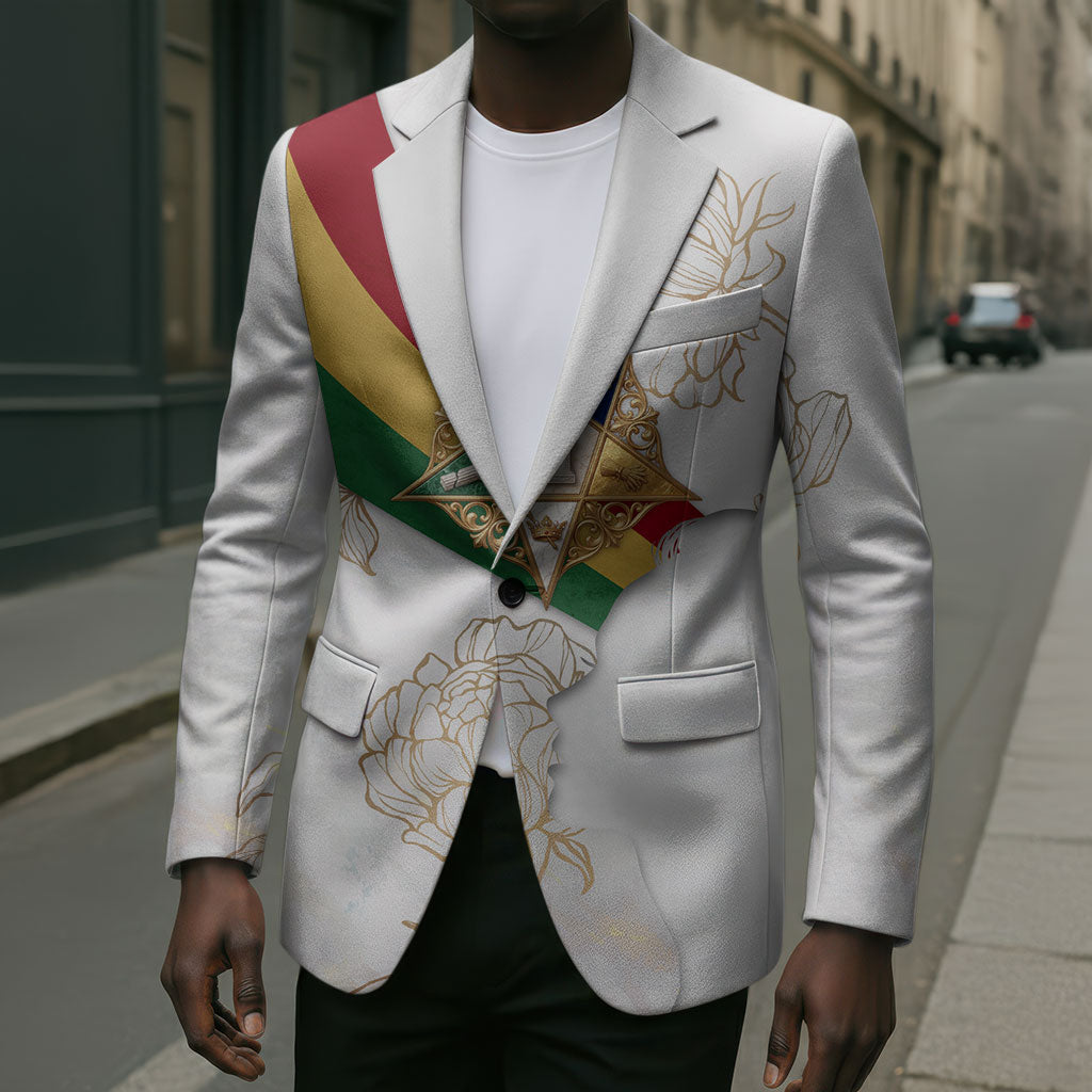 Order Of The Eastern Star Blazer OES Elegant Floral Line Art Fraternal Symbolism
