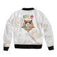 Order Of The Eastern Star Bomber Jacket OES Elegant Floral Line Art Fraternal Symbolism