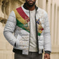 Order Of The Eastern Star Bomber Puffer Jacket OES Elegant Floral Line Art Fraternal Symbolism