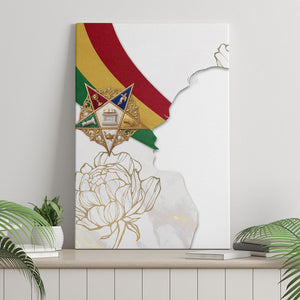 Order Of The Eastern Star Canvas Wall Art OES Elegant Floral Line Art Fraternal Symbolism