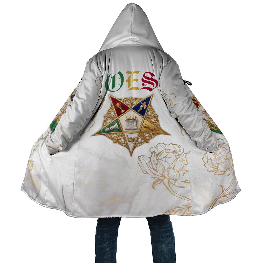 Order Of The Eastern Star Cloak OES Elegant Floral Line Art Fraternal Symbolism