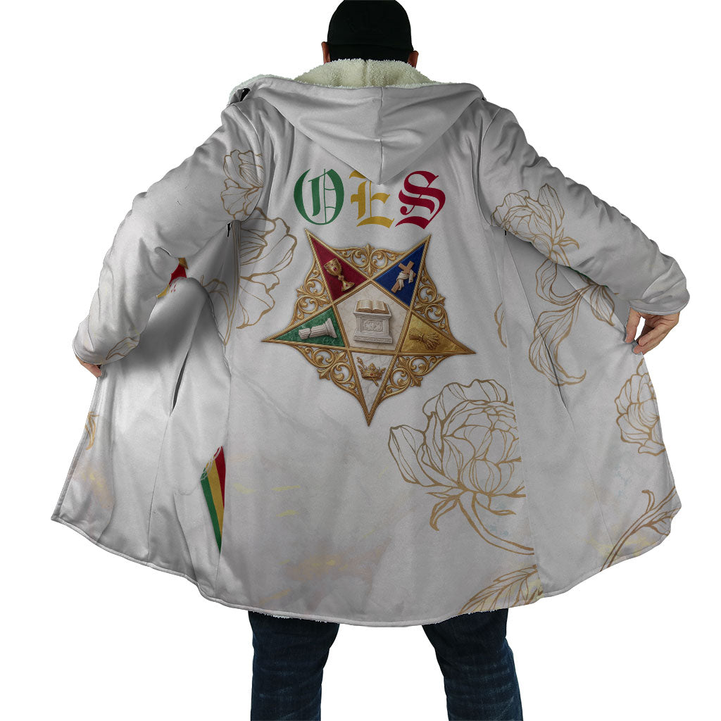 Order Of The Eastern Star Cloak OES Elegant Floral Line Art Fraternal Symbolism