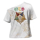 Order Of The Eastern Star Cross Shoulder Shirt OES Elegant Floral Line Art Fraternal Symbolism