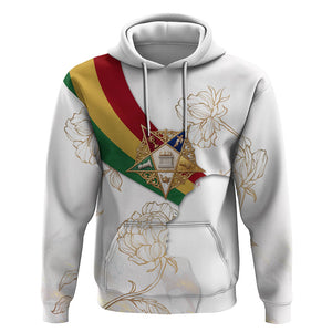 Order Of The Eastern Star Hoodie OES Elegant Floral Line Art Fraternal Symbolism