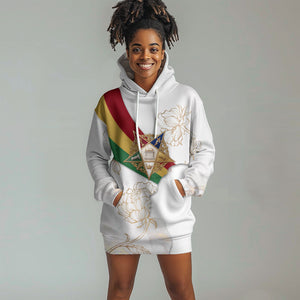 Order Of The Eastern Star Hoodie Dress OES Elegant Floral Line Art Fraternal Symbolism