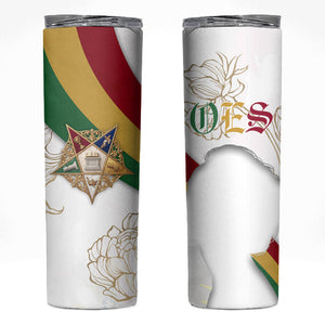 Order Of The Eastern Star Skinny Tumbler OES Elegant Floral Line Art Fraternal Symbolism