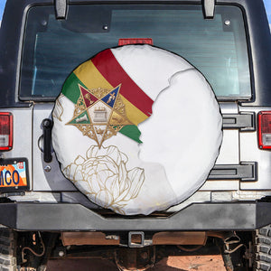 Order Of The Eastern Star Spare Tire Cover OES Elegant Floral Line Art Fraternal Symbolism