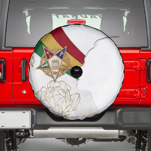 Order Of The Eastern Star Spare Tire Cover OES Elegant Floral Line Art Fraternal Symbolism