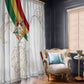 Order Of The Eastern Star Window Curtain OES Elegant Floral Line Art Fraternal Symbolism