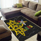 OES Order Of The Eastern Star Area Rug Five Pointed Star Emblem On Black Marble Texture