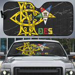 OES Order Of The Eastern Star Auto Sun Shade Five Pointed Star Emblem On Black Marble Texture