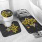 OES Order Of The Eastern Star Bathroom Set Five Pointed Star Emblem On Black Marble Texture