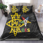 OES Order Of The Eastern Star Bedding Set Five Pointed Star Emblem On Black Marble Texture