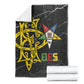 OES Order Of The Eastern Star Blanket Five Pointed Star Emblem On Black Marble Texture