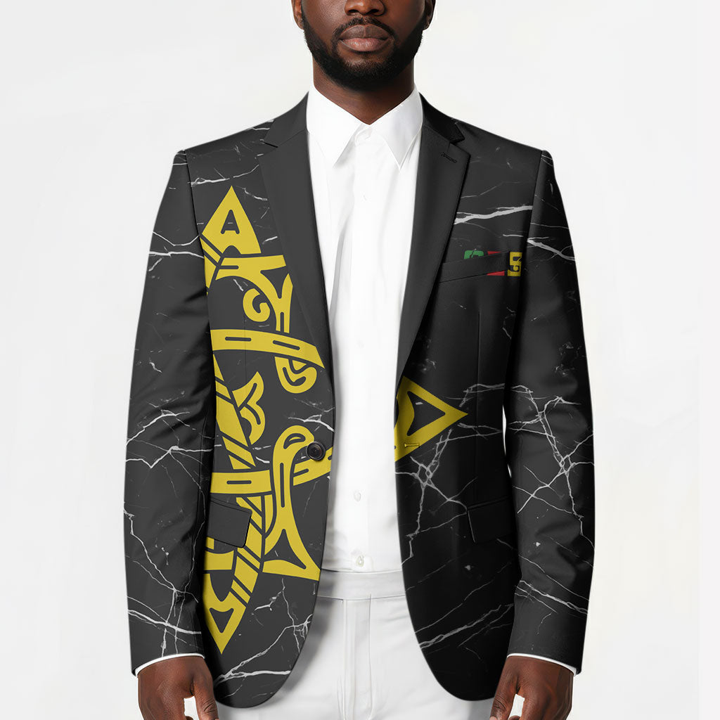 OES Order Of The Eastern Star Blazer Five Pointed Star Emblem On Black Marble Texture