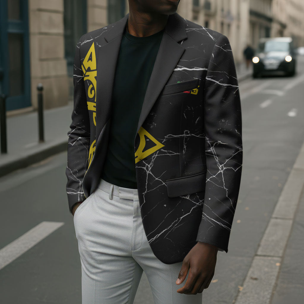 OES Order Of The Eastern Star Blazer Five Pointed Star Emblem On Black Marble Texture