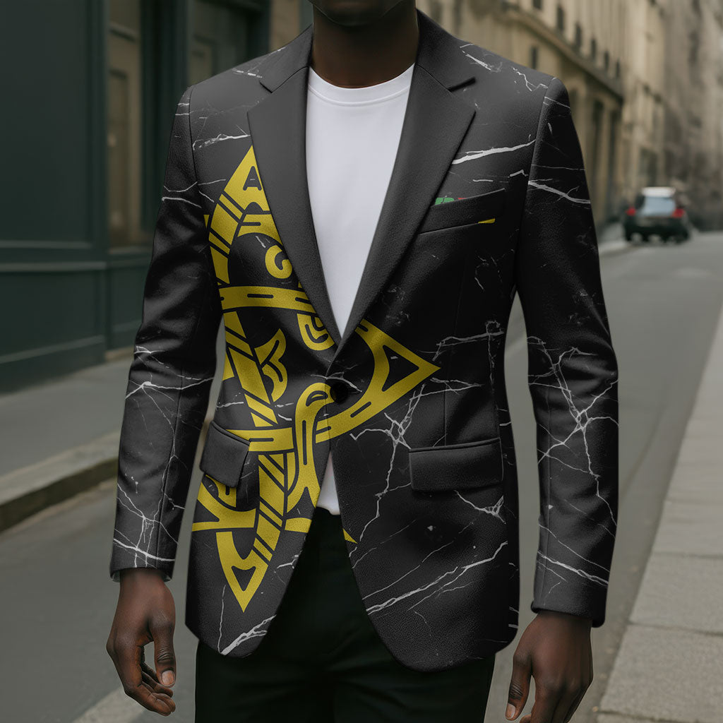 OES Order Of The Eastern Star Blazer Five Pointed Star Emblem On Black Marble Texture