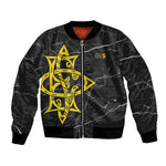 OES Order Of The Eastern Star Bomber Jacket Five Pointed Star Emblem On Black Marble Texture