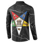 OES Order Of The Eastern Star Button Sweatshirt Five Pointed Star Emblem On Black Marble Texture