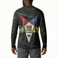OES Order Of The Eastern Star Button Sweatshirt Five Pointed Star Emblem On Black Marble Texture