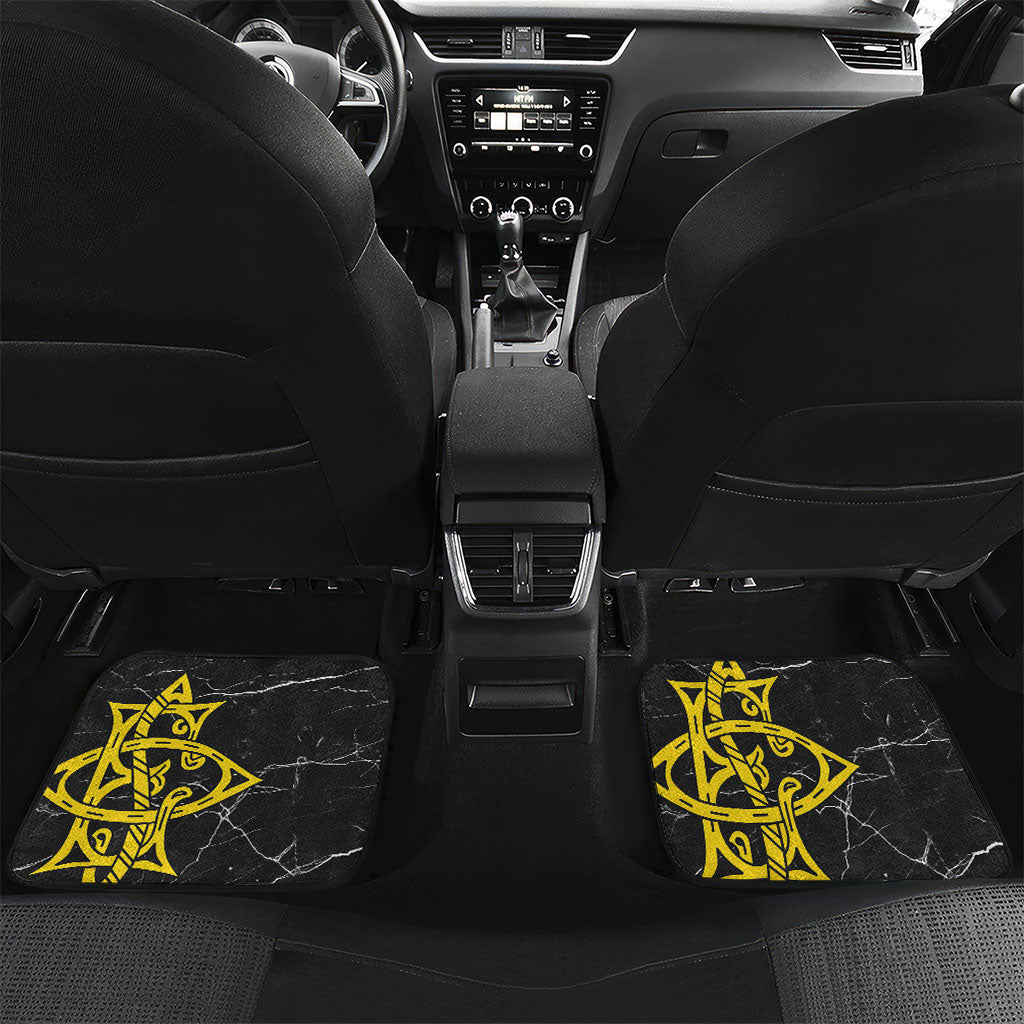 OES Order Of The Eastern Star Car Mats Five Pointed Star Emblem On Black Marble Texture