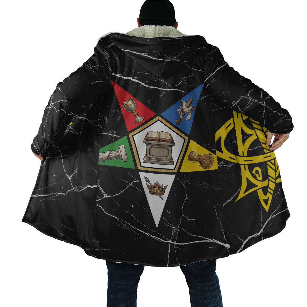 OES Order Of The Eastern Star Cloak Five Pointed Star Emblem On Black Marble Texture