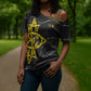 OES Order Of The Eastern Star Cross Shoulder Shirt Five Pointed Star Emblem On Black Marble Texture