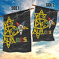 OES Order Of The Eastern Star Garden Flag Five Pointed Star Emblem On Black Marble Texture