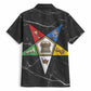 OES Order Of The Eastern Star Hawaiian Shirt Five Pointed Star Emblem On Black Marble Texture