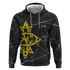 OES Order Of The Eastern Star Hoodie Five Pointed Star Emblem On Black Marble Texture