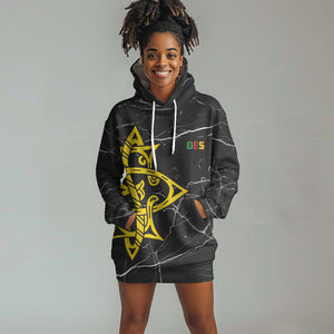 OES Order Of The Eastern Star Hoodie Dress Five Pointed Star Emblem On Black Marble Texture