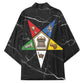 OES Order Of The Eastern Star Kimono Five Pointed Star Emblem On Black Marble Texture