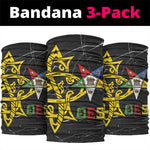 OES Order Of The Eastern Star Neck Gaiter Five Pointed Star Emblem On Black Marble Texture