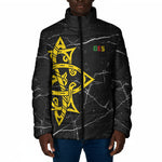 OES Order Of The Eastern Star Padded Jacket Five Pointed Star Emblem On Black Marble Texture