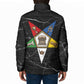 OES Order Of The Eastern Star Padded Jacket Five Pointed Star Emblem On Black Marble Texture