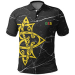 OES Order Of The Eastern Star Polo Shirt Five Pointed Star Emblem On Black Marble Texture