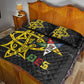 OES Order Of The Eastern Star Quilt Bed Set Five Pointed Star Emblem On Black Marble Texture