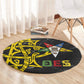 OES Order Of The Eastern Star Round Carpet Five Pointed Star Emblem On Black Marble Texture