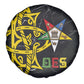 OES Order Of The Eastern Star Spare Tire Cover Five Pointed Star Emblem On Black Marble Texture