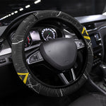 OES Order Of The Eastern Star Steering Wheel Cover Five Pointed Star Emblem On Black Marble Texture