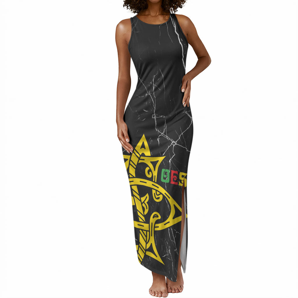 OES Order Of The Eastern Star Tank Maxi Dress Five Pointed Star Emblem On Black Marble Texture