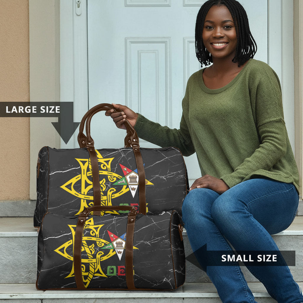 OES Order Of The Eastern Star Travel Bag Five Pointed Star Emblem On Black Marble Texture