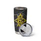 OES Order Of The Eastern Star Tumbler Cup Five Pointed Star Emblem On Black Marble Texture