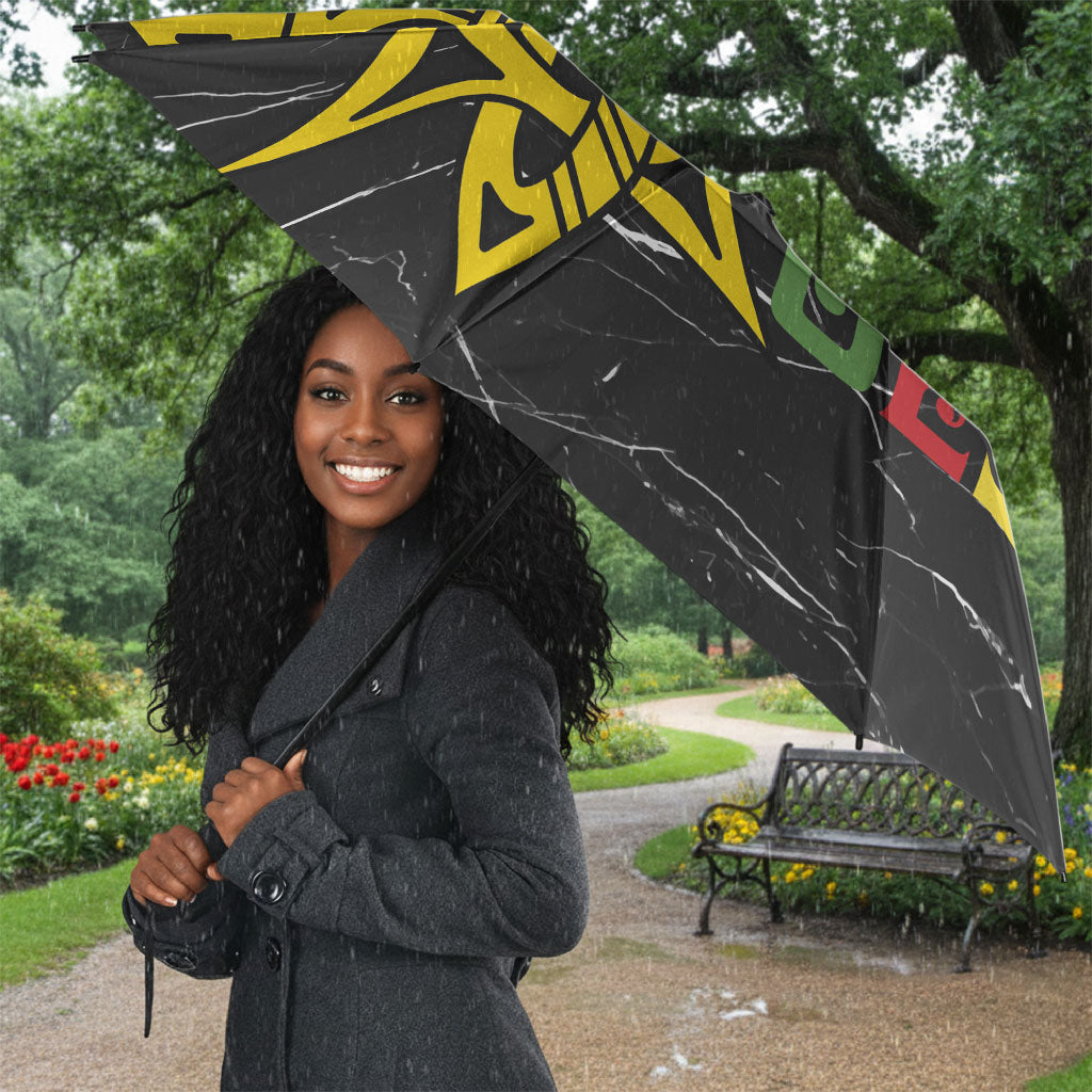 OES Order Of The Eastern Star Umbrella Five Pointed Star Emblem On Black Marble Texture