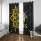 OES Order Of The Eastern Star Window Curtain Five Pointed Star Emblem On Black Marble Texture