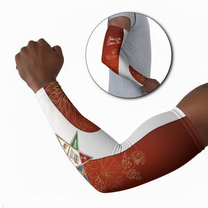 OES Order Of The Eastern Star Arm Sleeves Five Pointed Star Emblem With Gold Floral Art