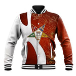 OES Order Of The Eastern Star Baseball Jacket Five Pointed Star Emblem With Gold Floral Art
